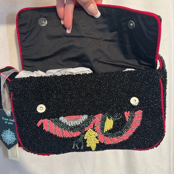 🐍MADE IN INDIA Snake/Dragon Beaded Shoulder Bag🐍NWT - Picture 13 of 15